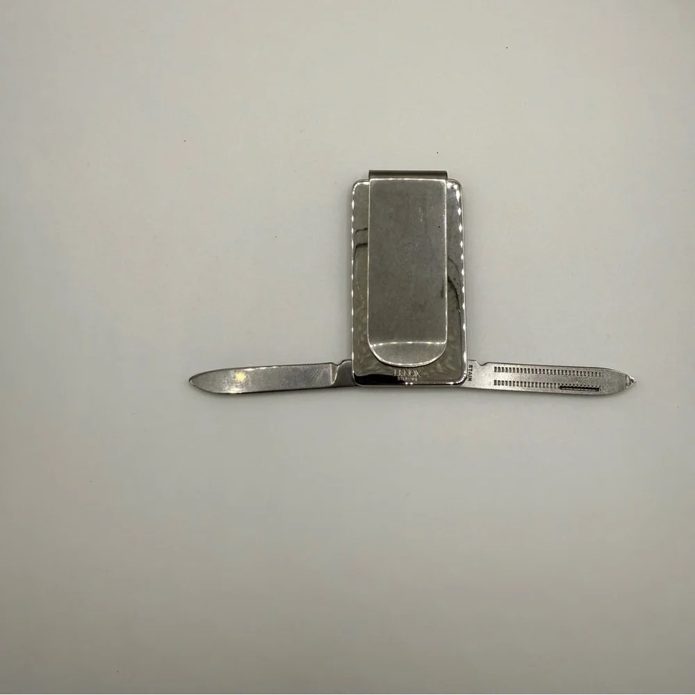 Lennox Sterling Money Clip | Knife & Nail File | Brand New Opened for Photos